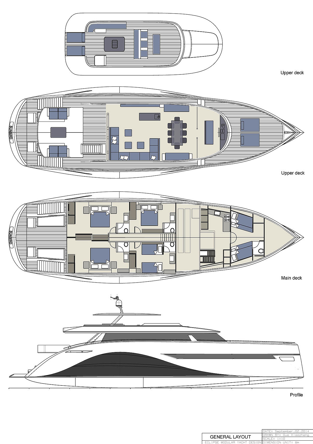 profile，Design，yacht，eclipse，