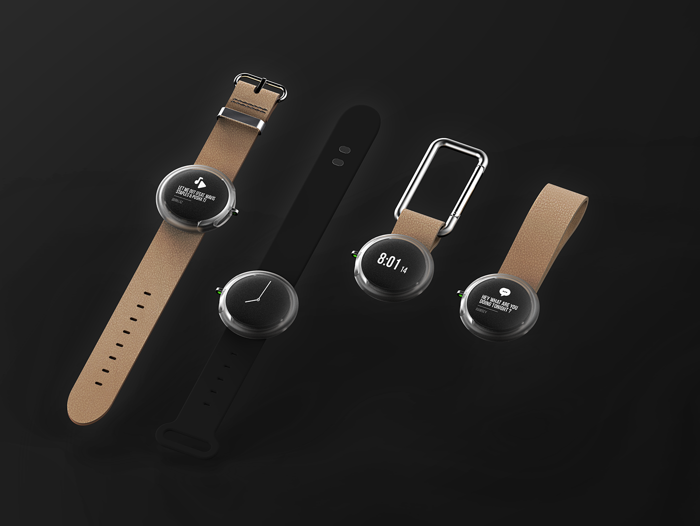 Wrist watch，Wristwatch，Pebble watch，black，