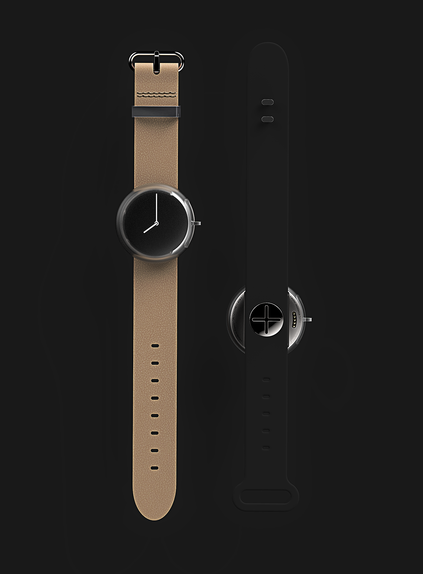 Wrist watch，Wristwatch，Pebble watch，black，