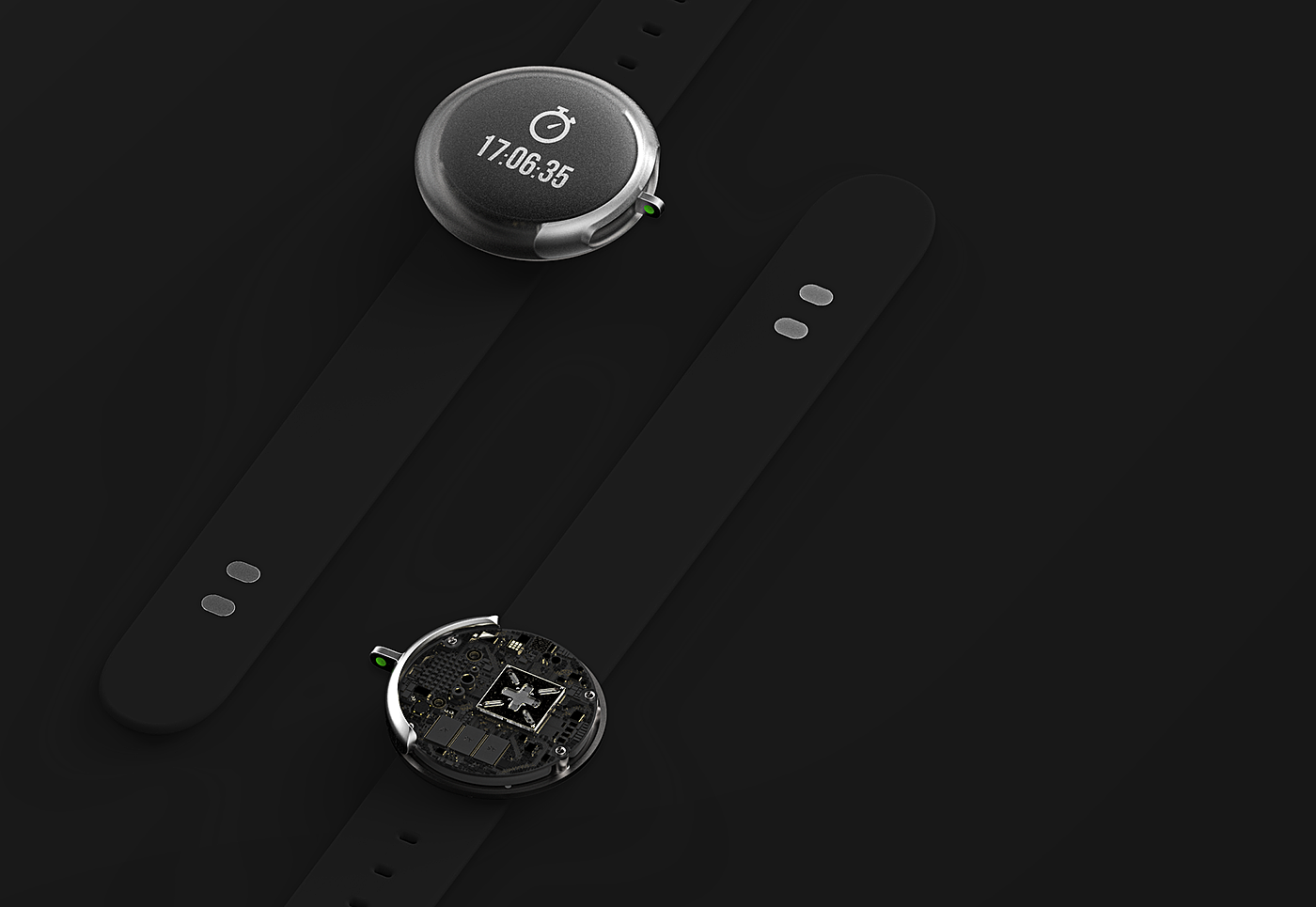 Wrist watch，Wristwatch，Pebble watch，black，