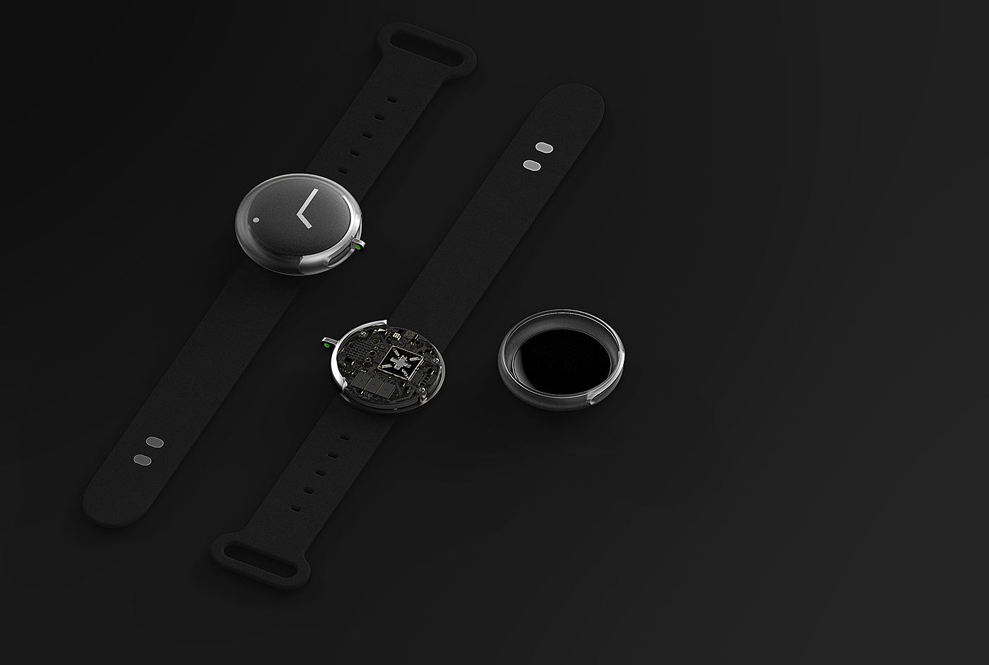 Wrist watch，Wristwatch，Pebble watch，black，
