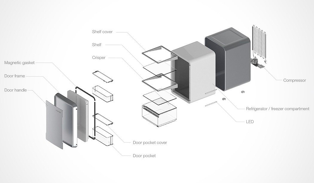 ADDITION，Refrigerator，combination，silver，intelligence，household electrical appliances，