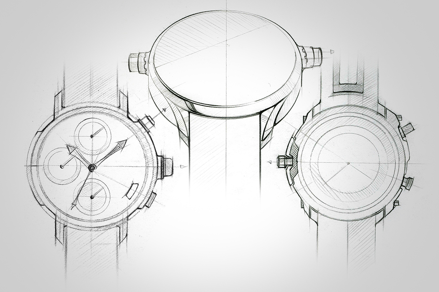 Hand drawn，Wristwatch，man，smooth，