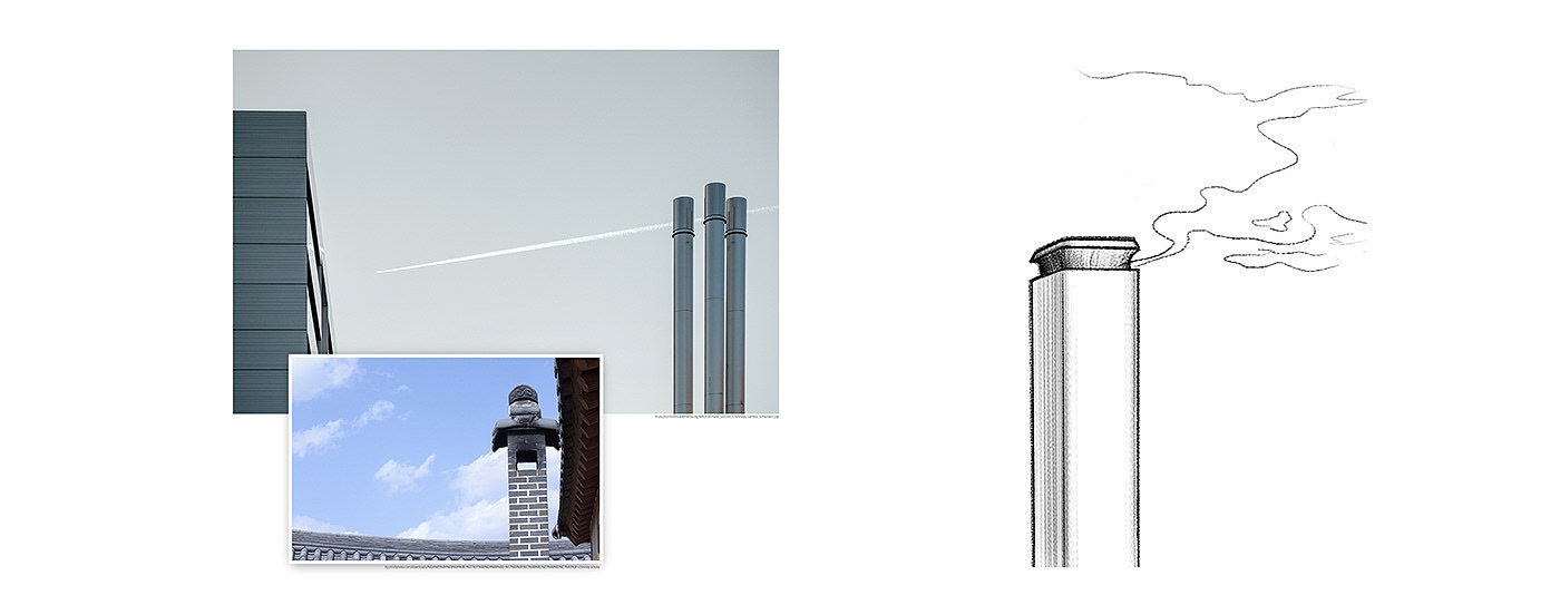air conditioner，chimney，combination，modern，concise，