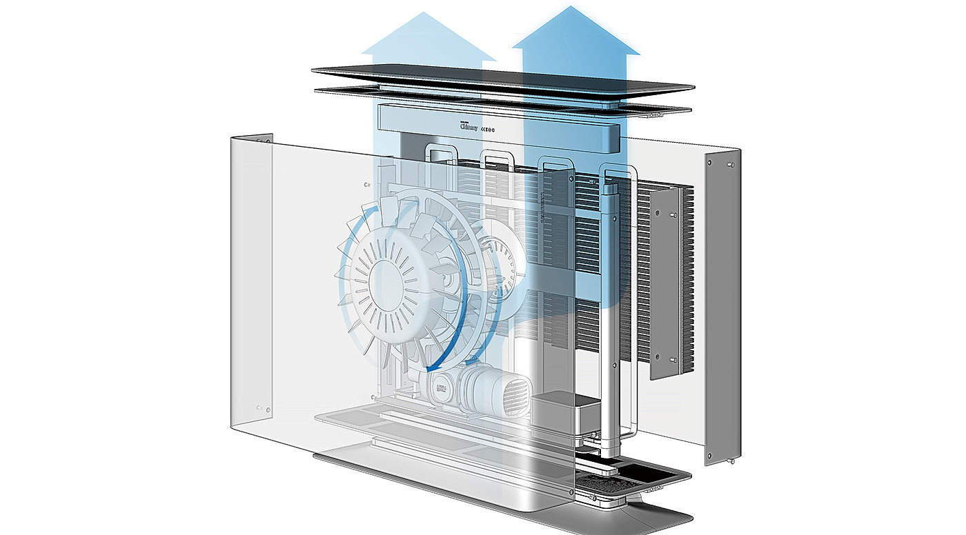 air conditioner，chimney，combination，modern，concise，