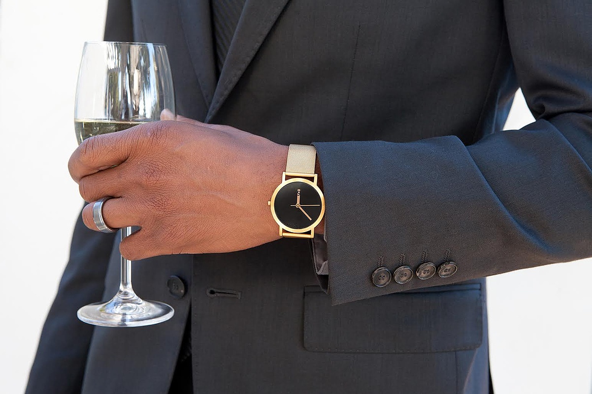 黑色，金色，腕表，手表，NORMAL，