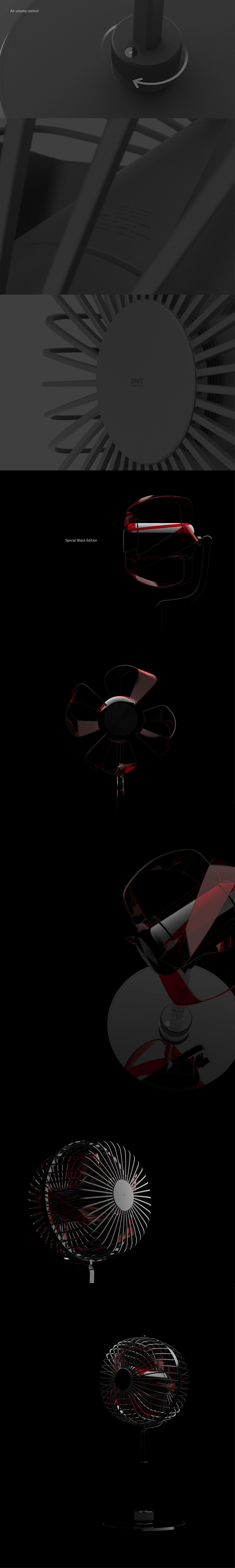 household electrical appliances，small home appliances，Electric fan，black，industrial design，