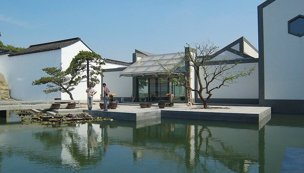 Building interior，museum，Chinese style，Chinese elements，Modern style，Postmodernism，Suzhou，south of the lower reaches of the Yangtze River，traditional culture，gardens，Suzhou Gardens，a region , where the cultivation of rice and the breeding of fish flourish，