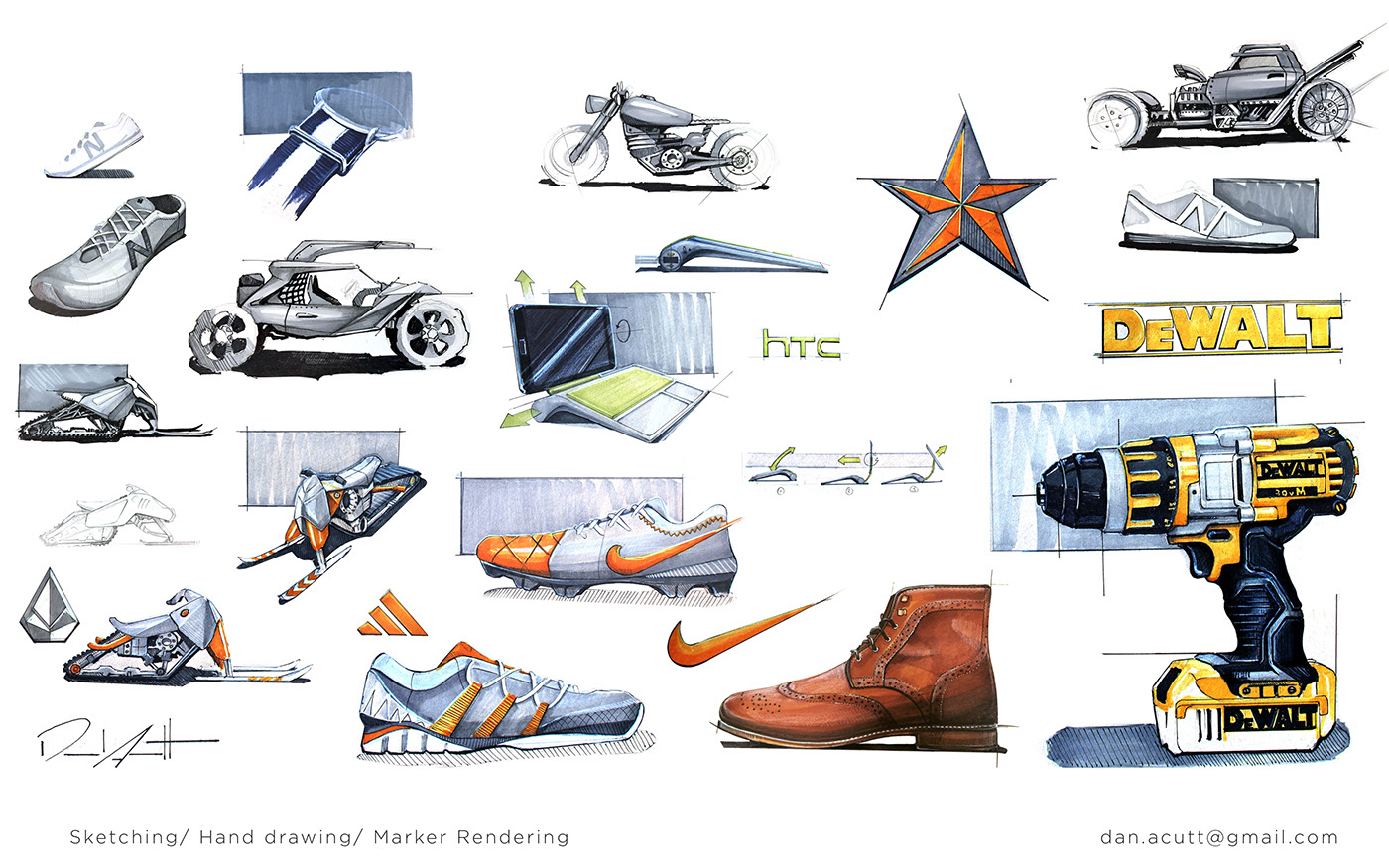 Hand drawn car，Hand painted shoes，Hand drawn，marker pen，