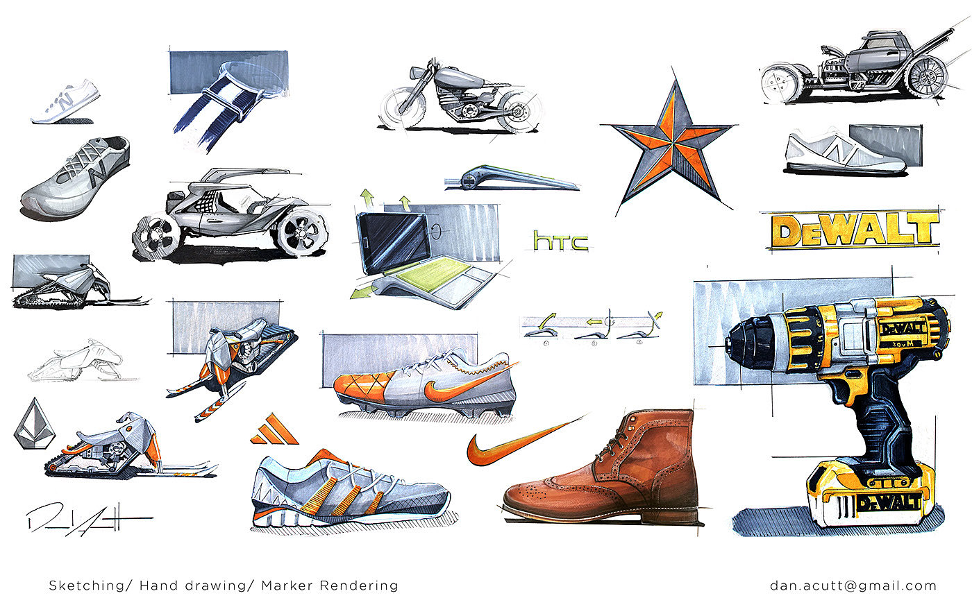 Hand drawn car，Hand painted shoes，Hand drawn，marker pen，