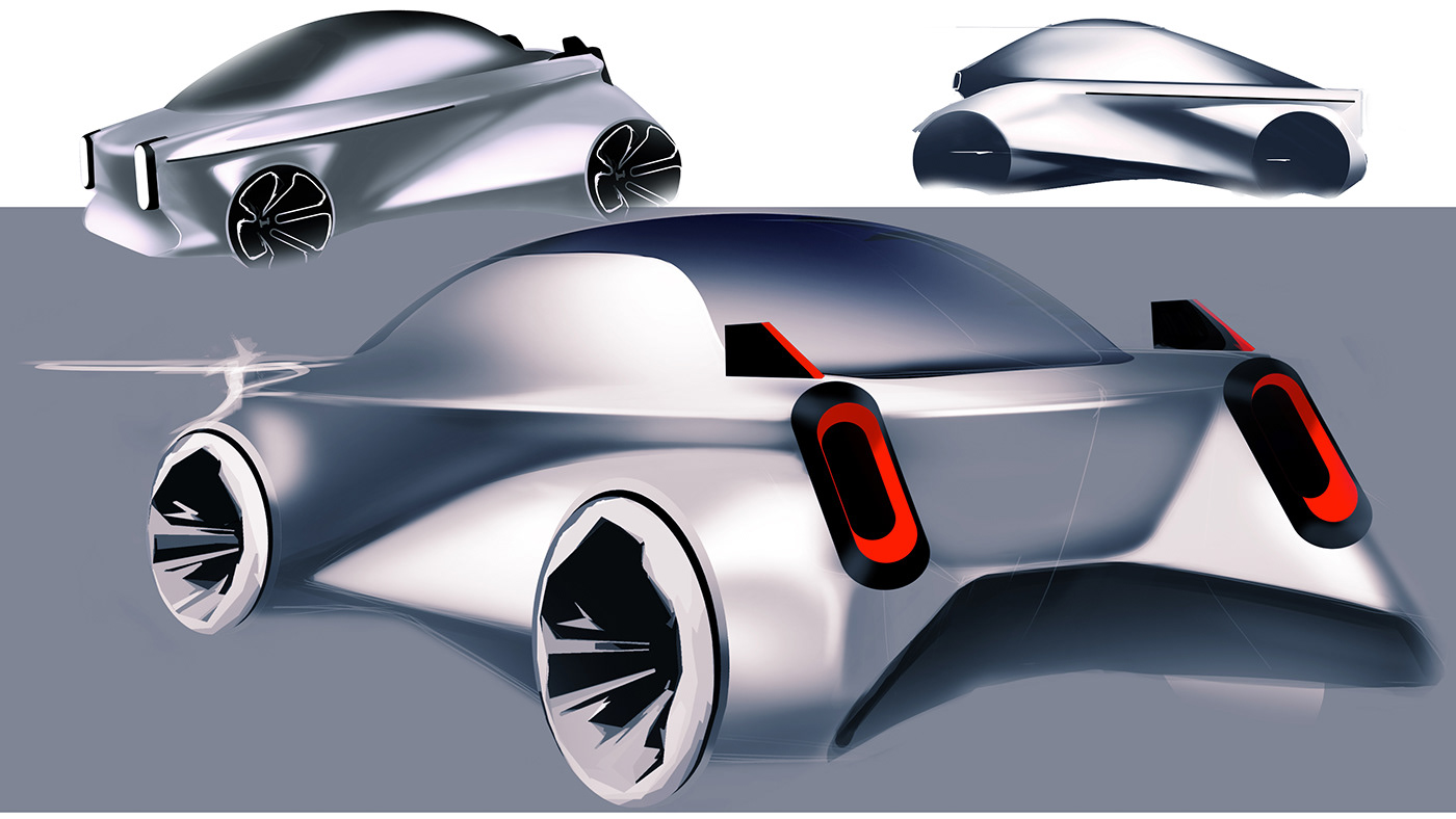 Automobile renderings，auto salon girls，Cool，