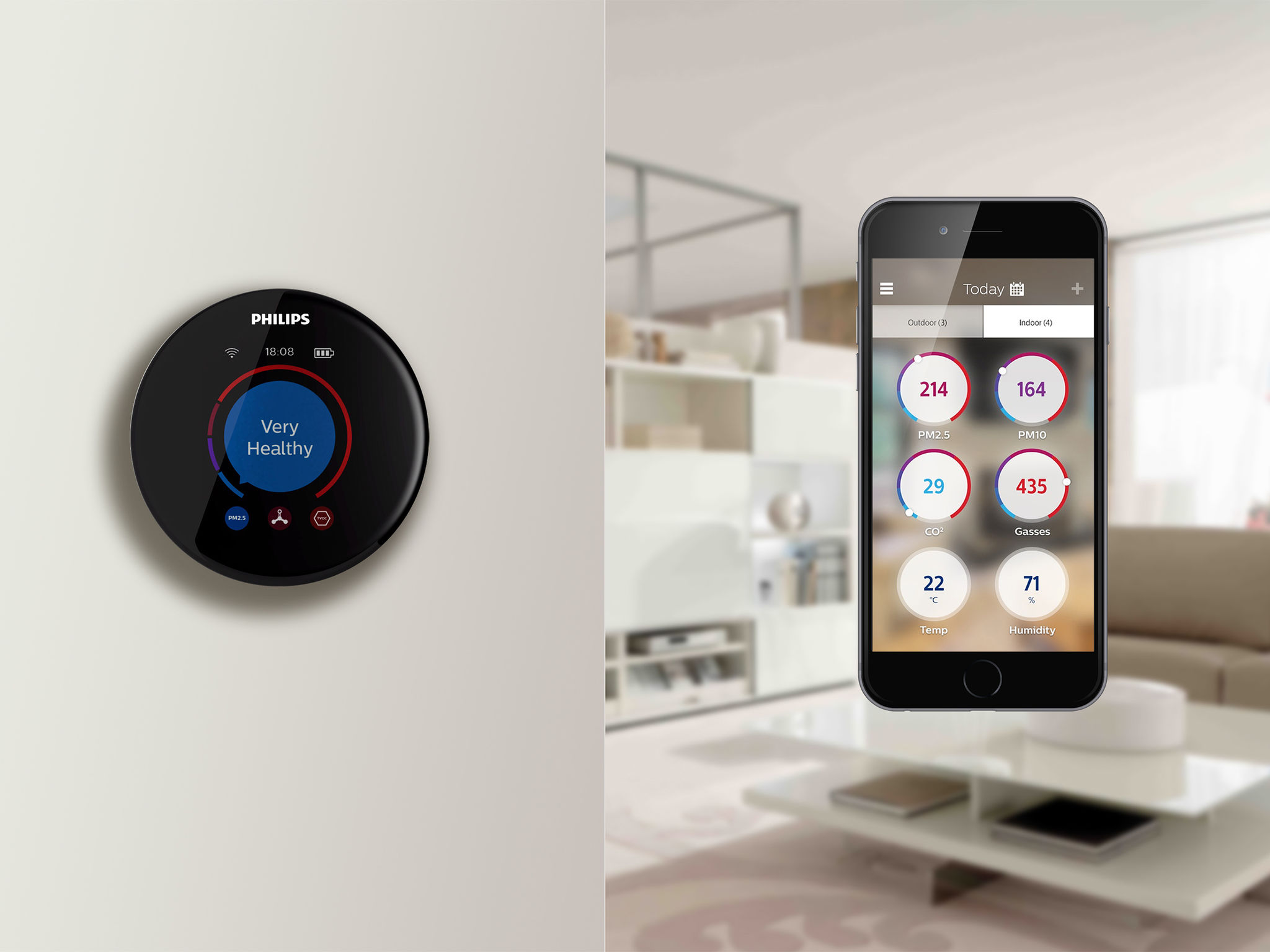 2017 red dot award，Air quality sensor，Philips，Air vibration，