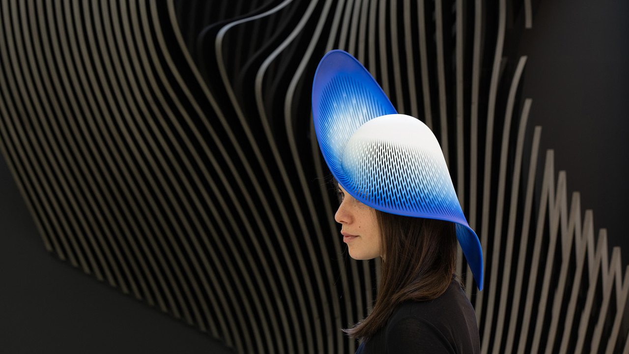 blue，H-Line，3D printing，Hat，