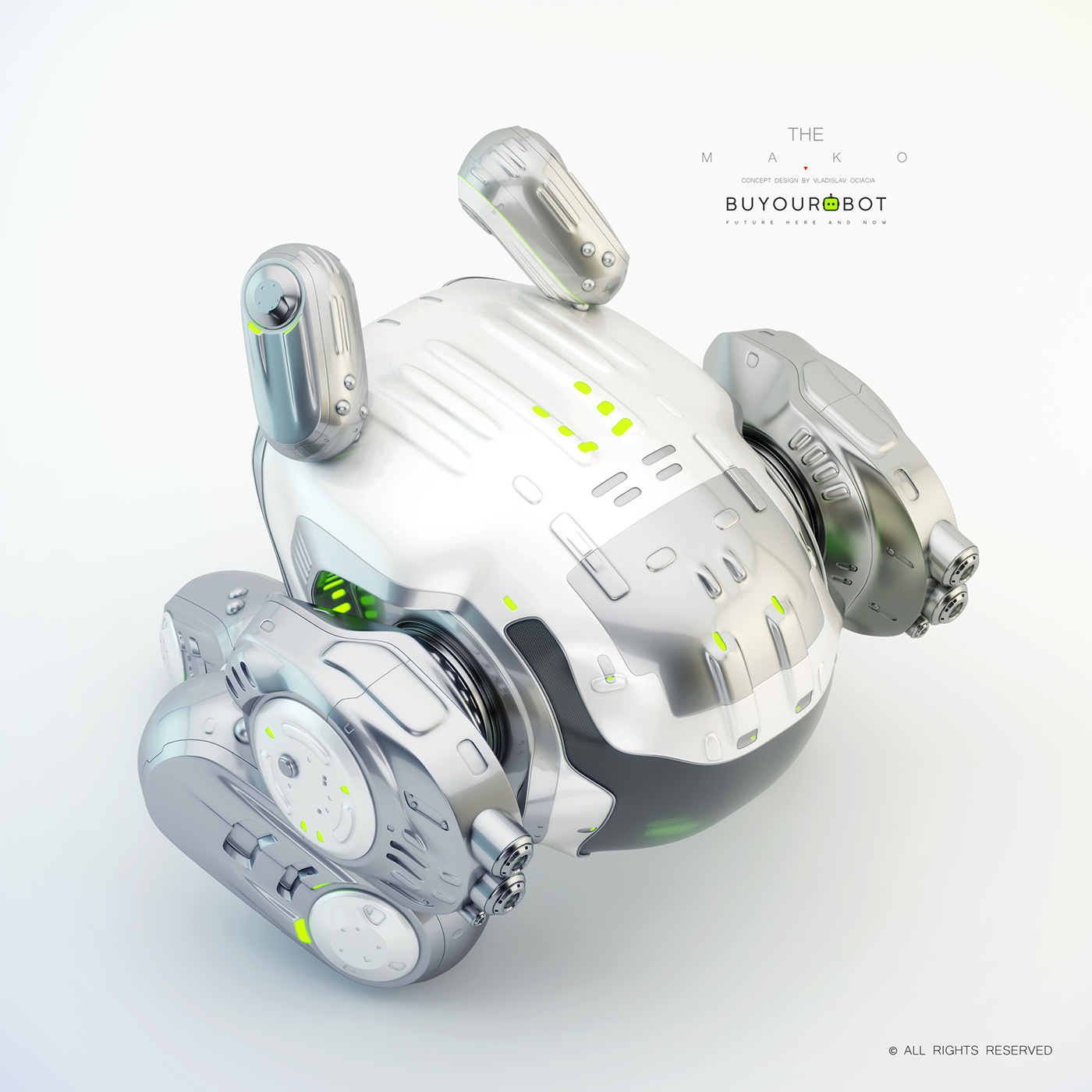 silver，3D modeling，robot，