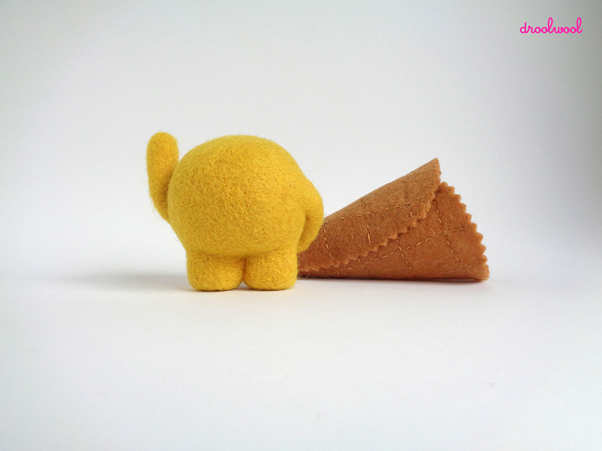 droolwool，Art，Wool felt，ice cream，Toys，yellow，