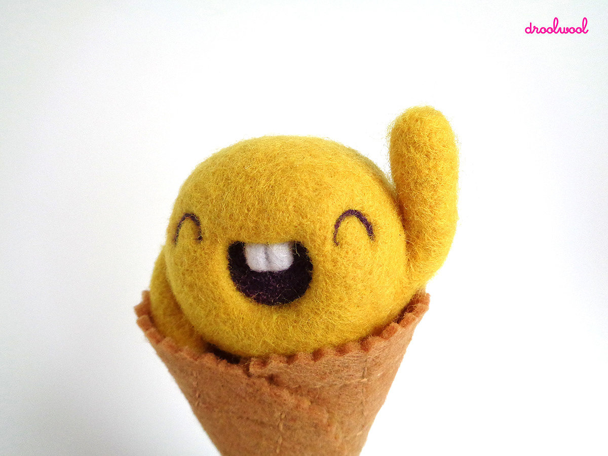 droolwool，Art，Wool felt，ice cream，Toys，yellow，