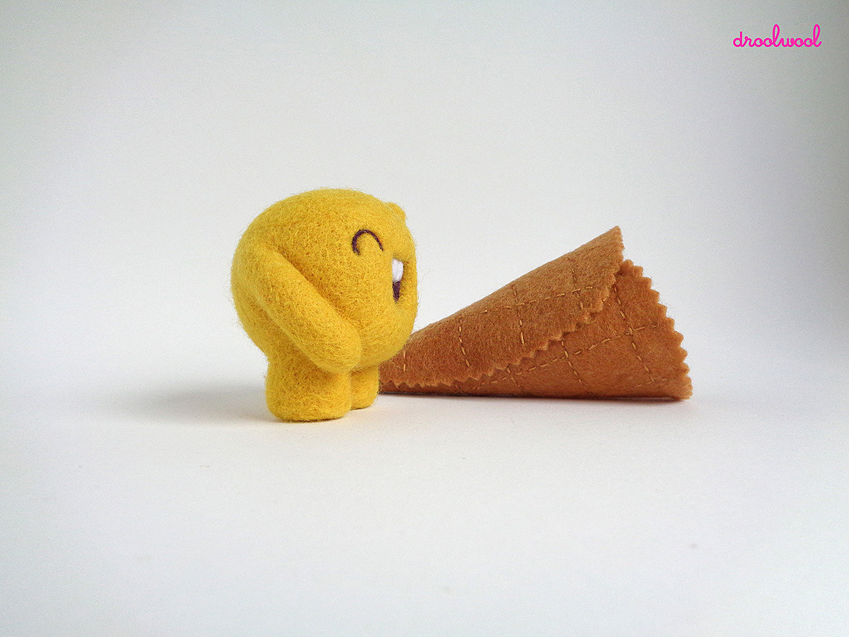 droolwool，Art，Wool felt，ice cream，Toys，yellow，