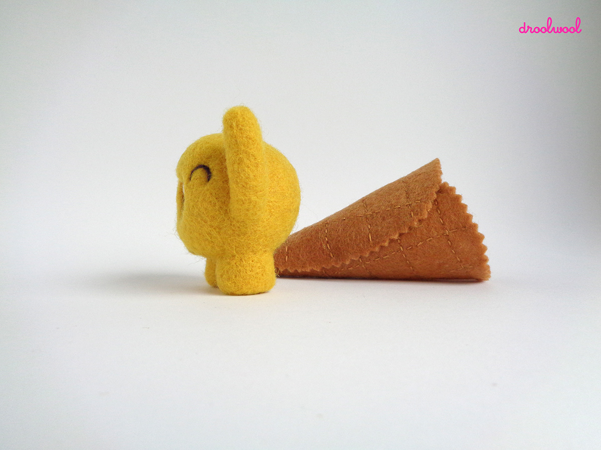 droolwool，Art，Wool felt，ice cream，Toys，yellow，