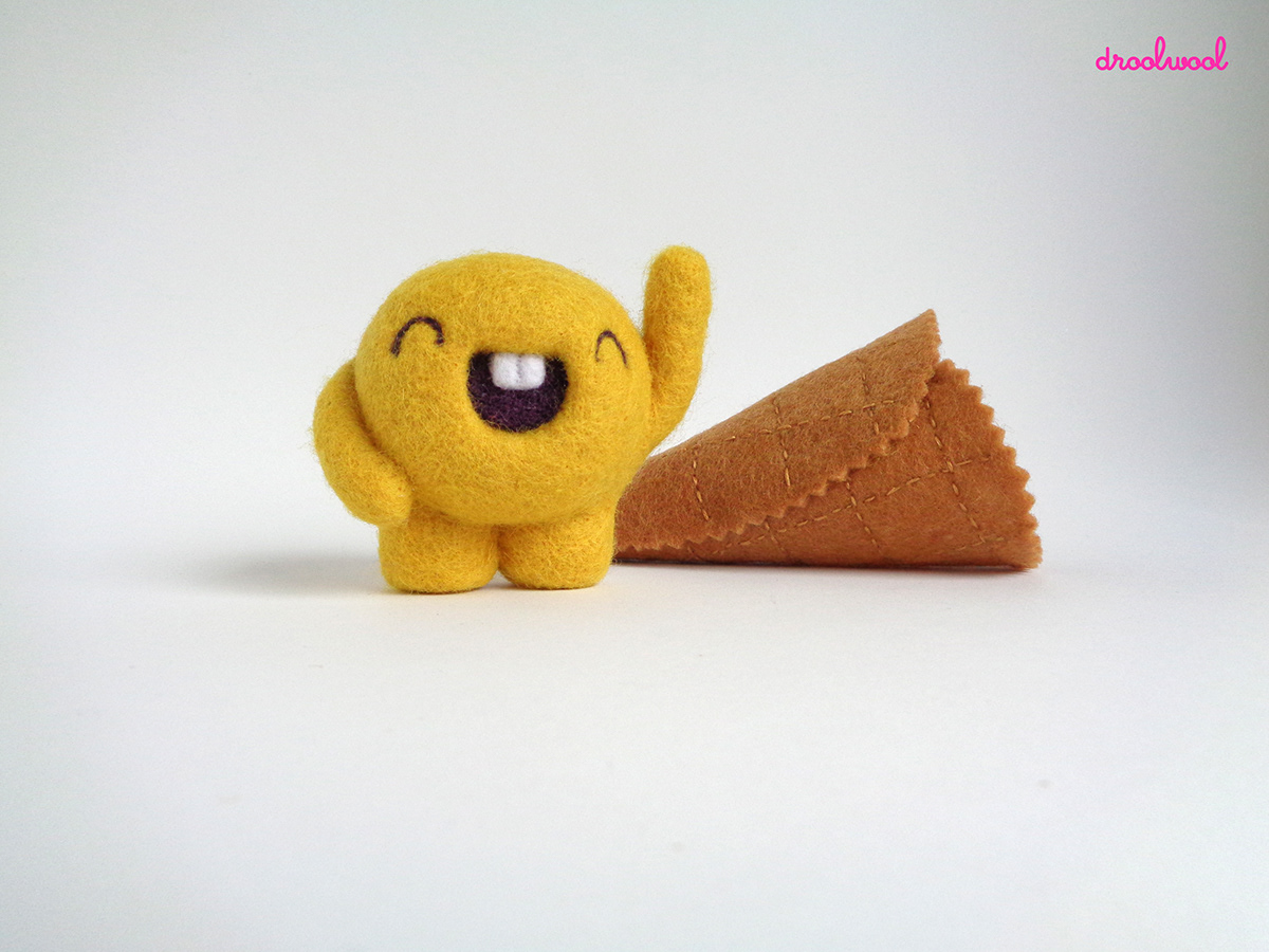 droolwool，Art，Wool felt，ice cream，Toys，yellow，