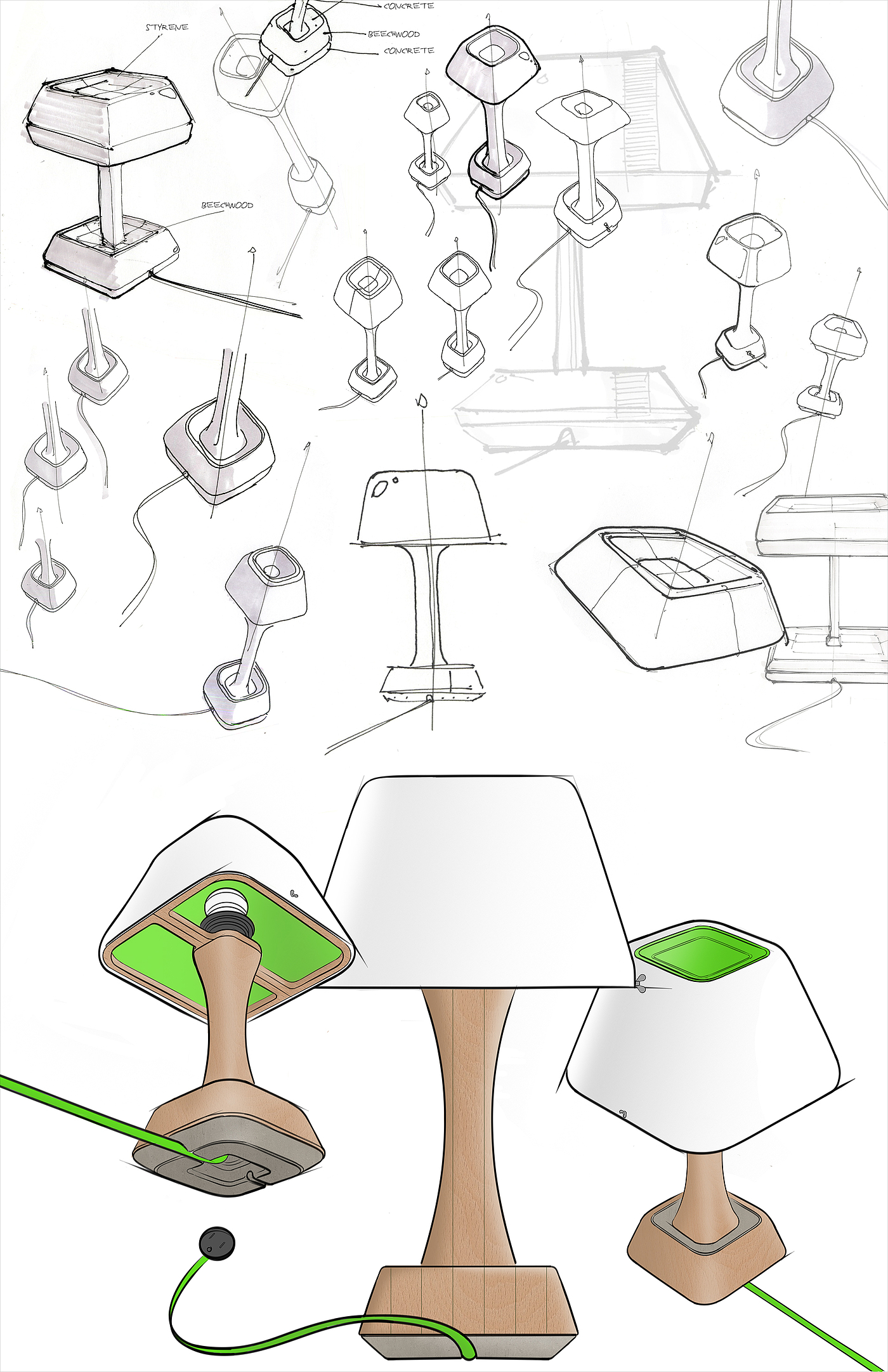 lighting，product design，Elma Lamp，