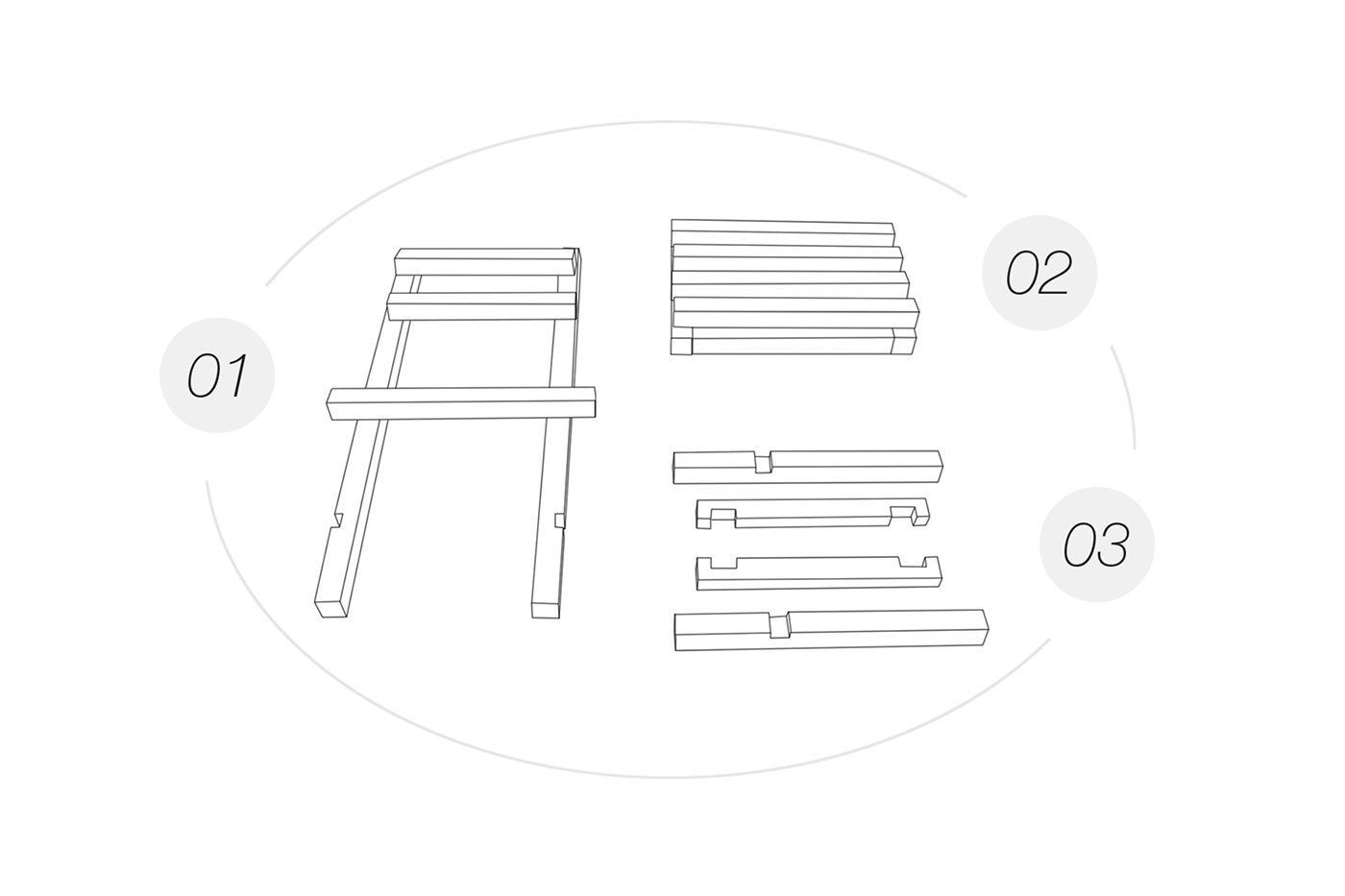 assemble，chair，wooden ，industrial design，
