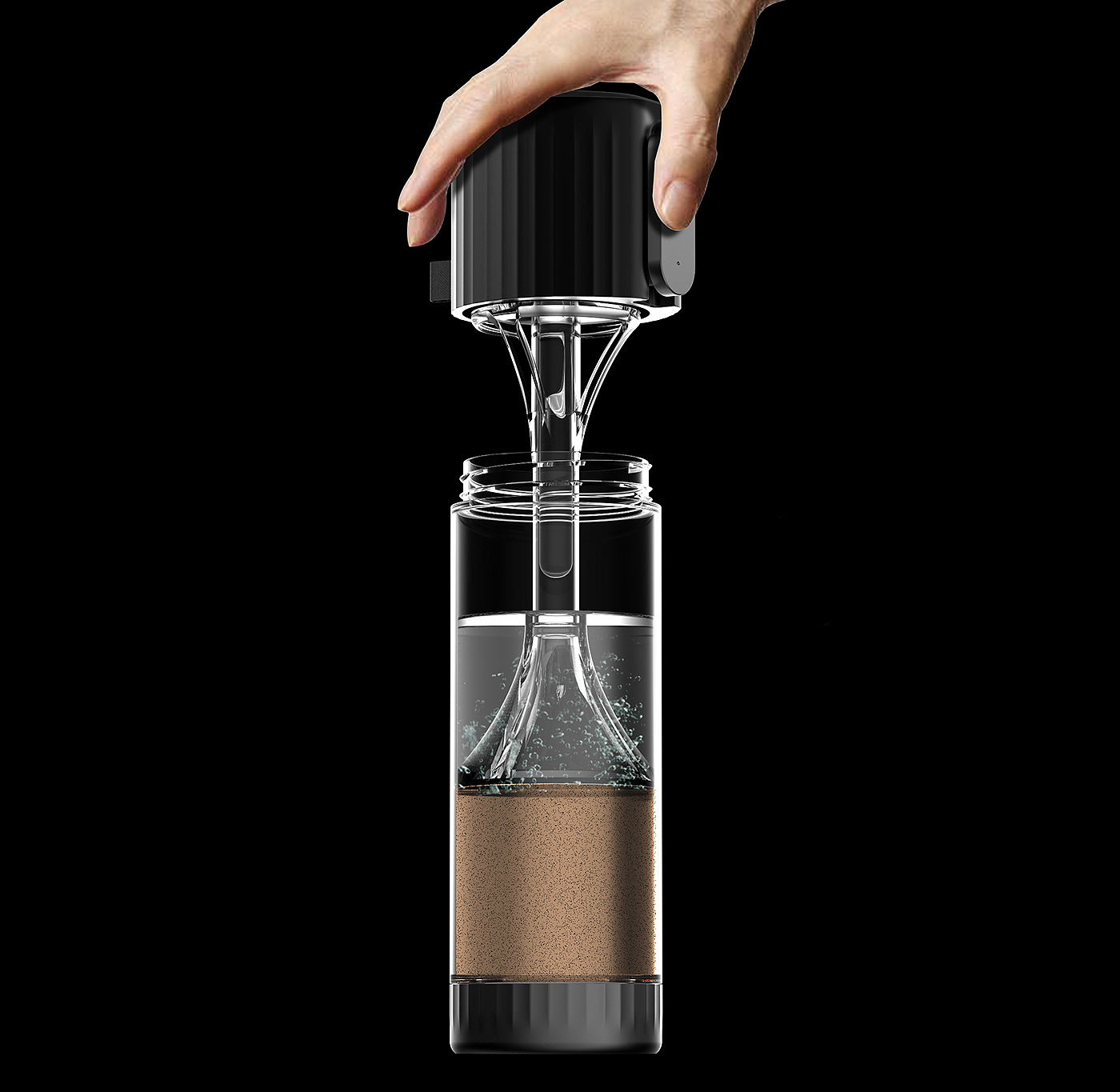 outdoors，crank，black，transparent，filter，Water bottle，