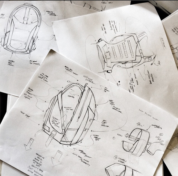 Hand drawn，knapsack，luggage and bags，