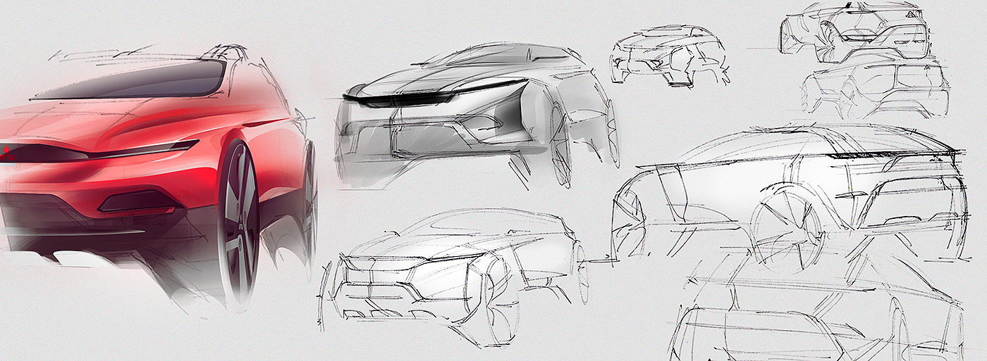 Hand drawn，outline，automobile，Sketch，