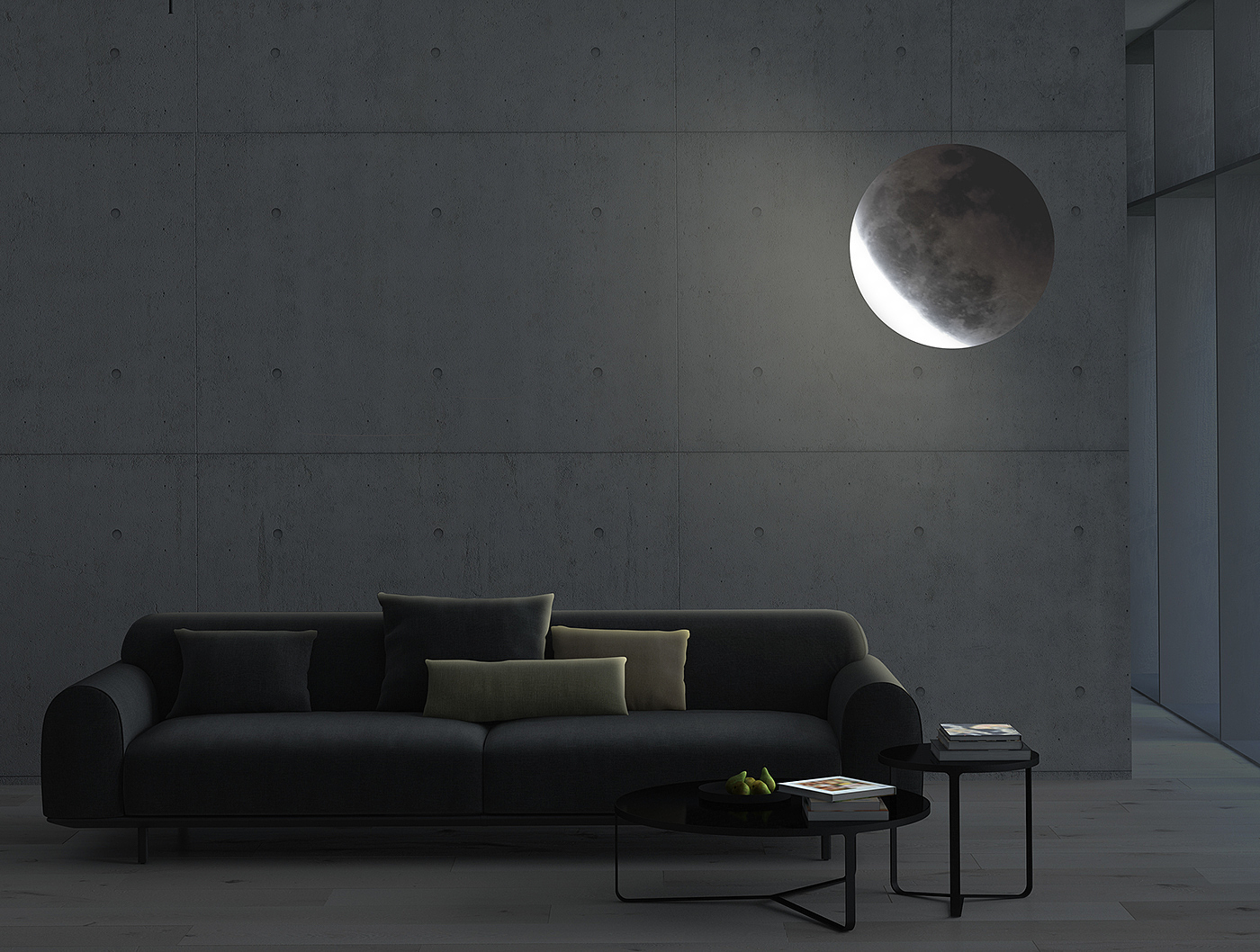 moon，translucent，Satin，MOON CYCLE LAMP，a chandelier，