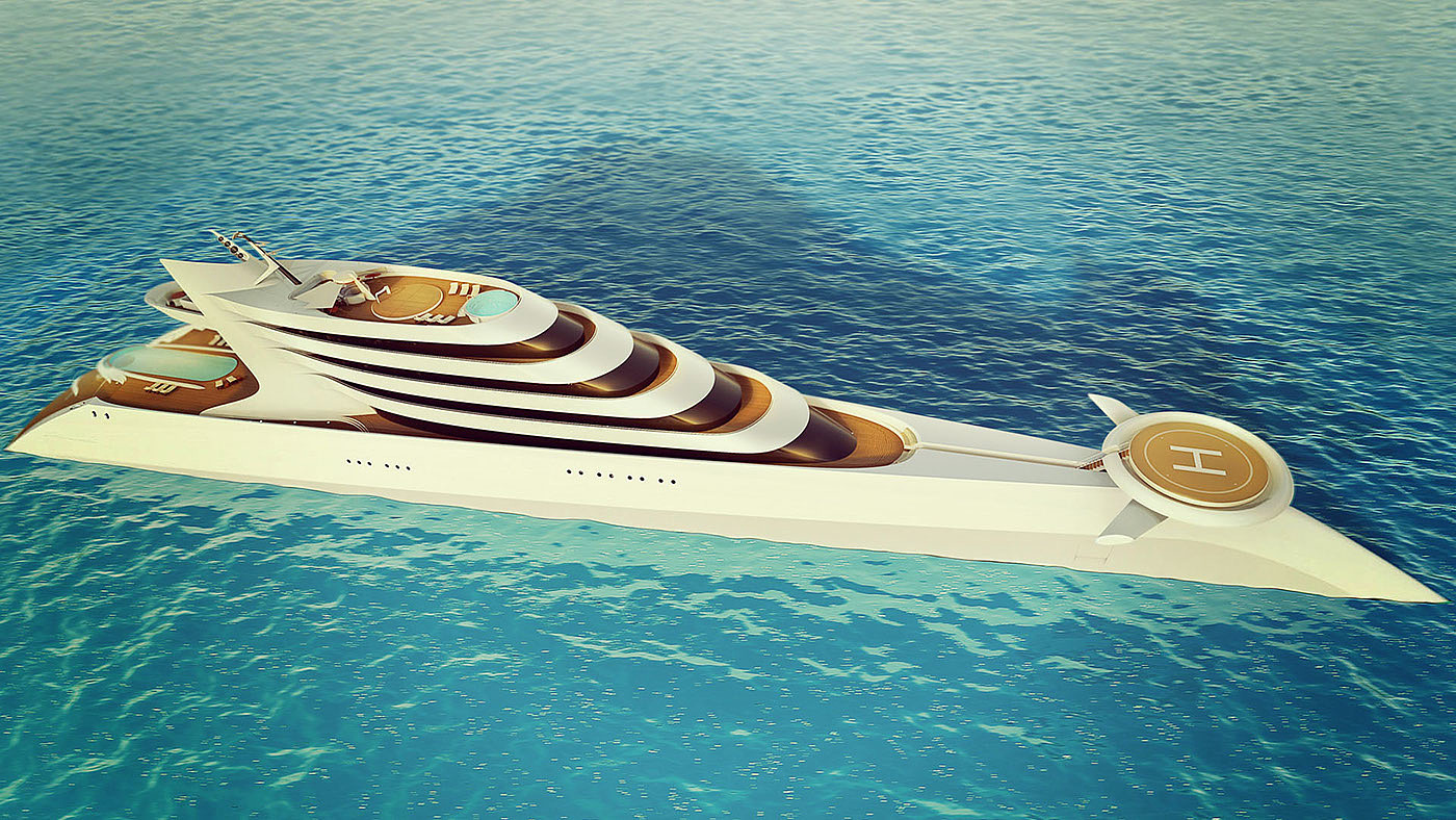 white，yacht，concept，