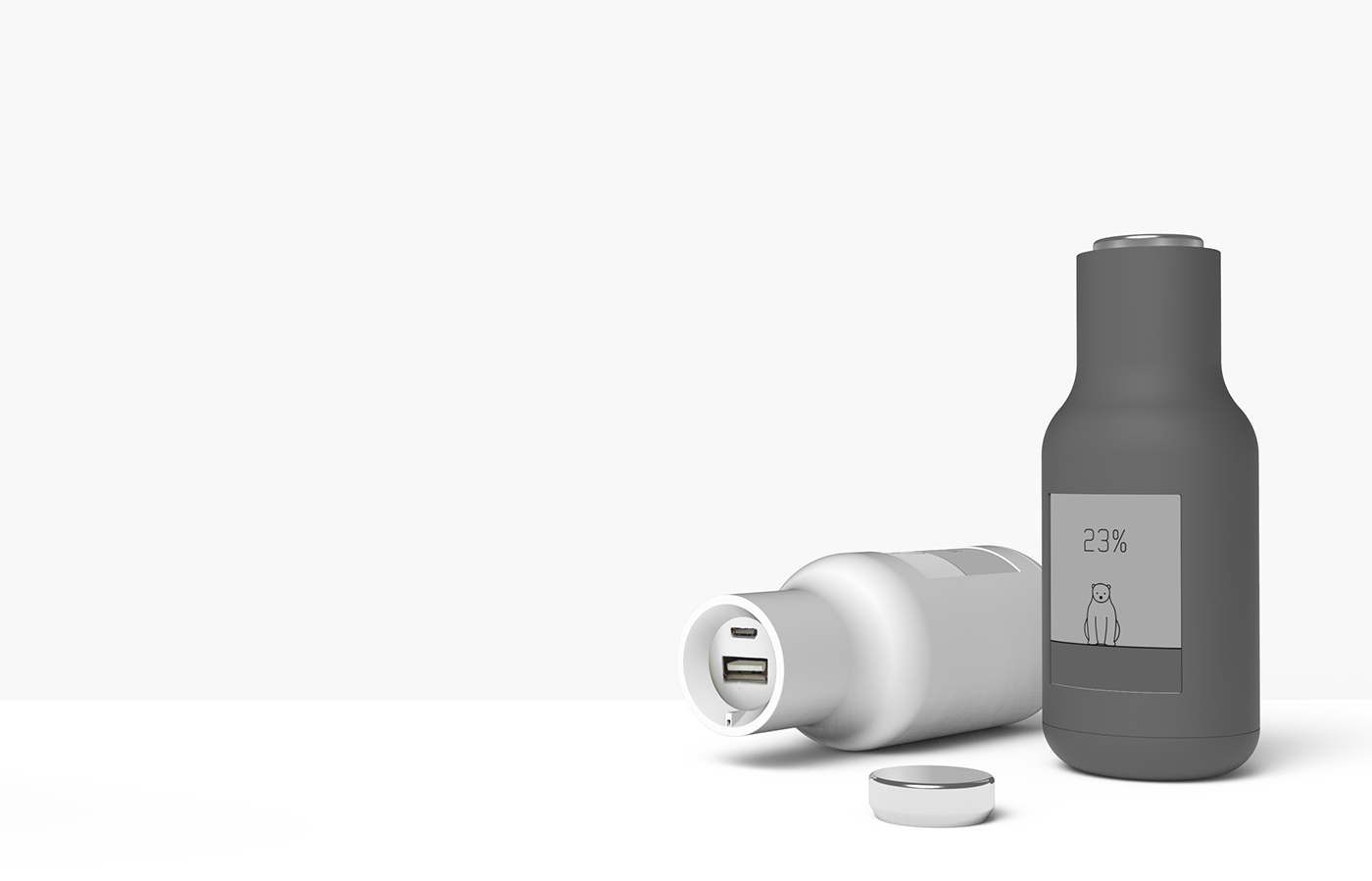 portable battery，Mobile power supply，Polar bear，white，