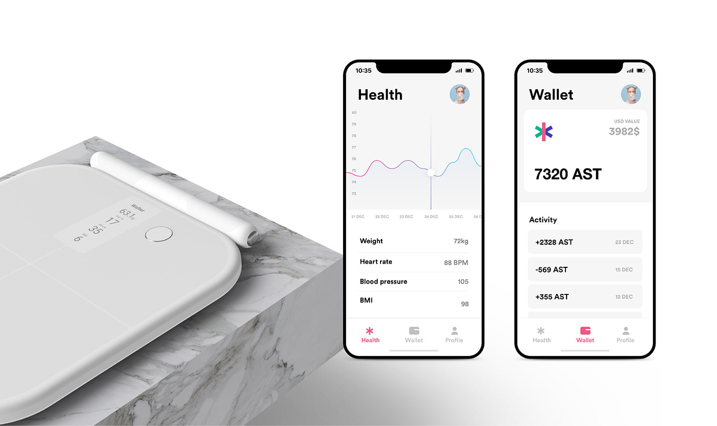 Asteroid，healthy，weighing-machine，app，intelligence，white，