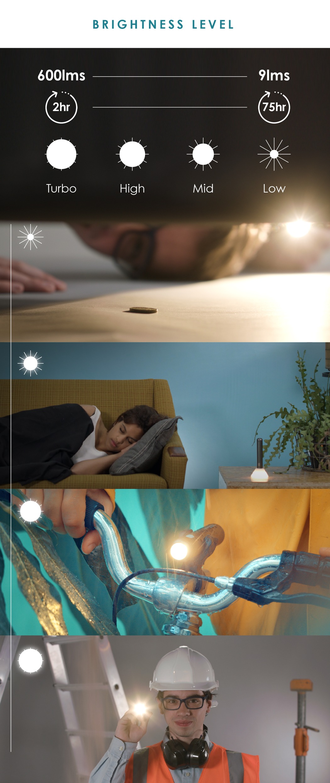 silver gray，Flashlight，Allocacoc，