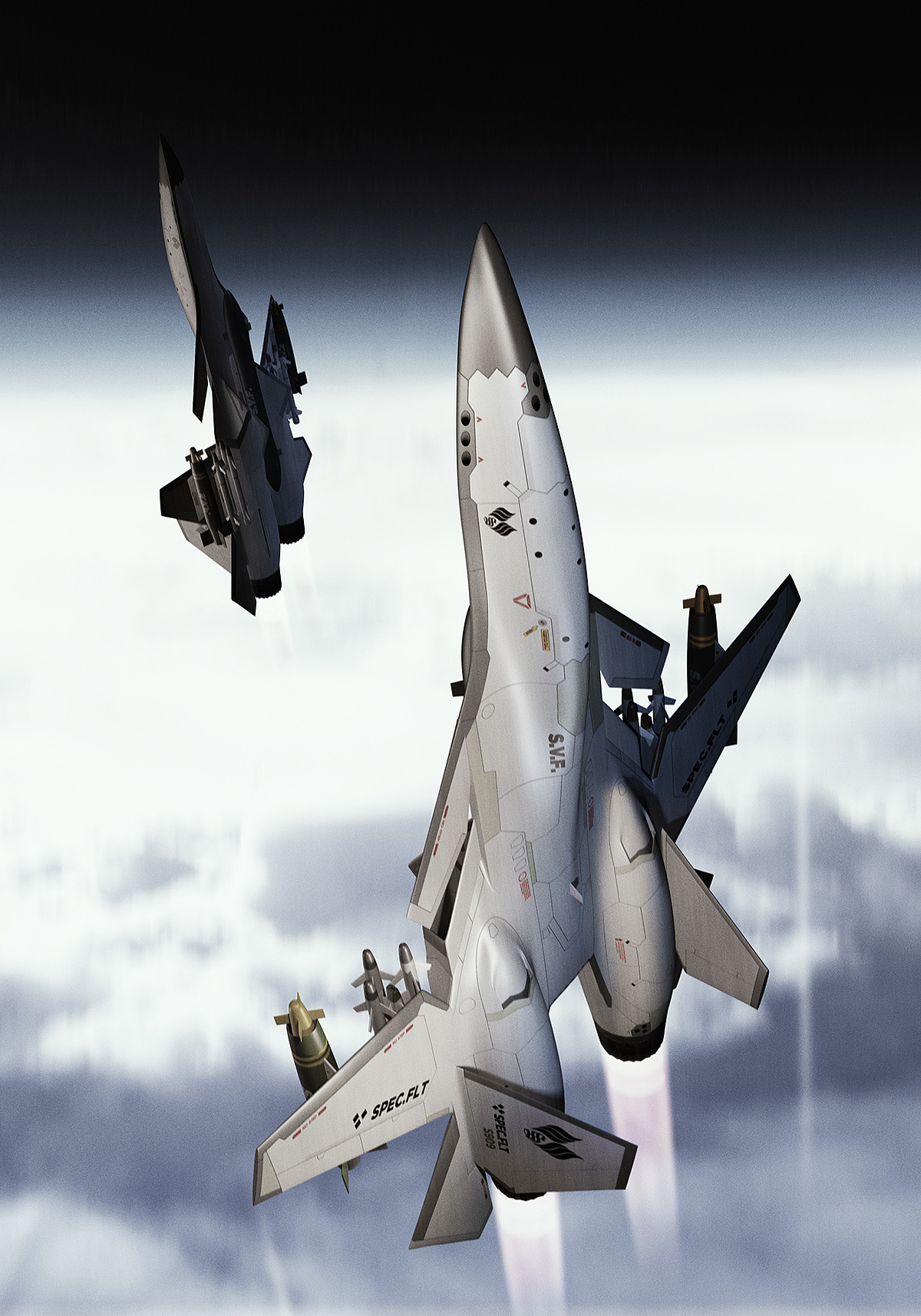 白色，战斗机，SVF-47 Minerva，