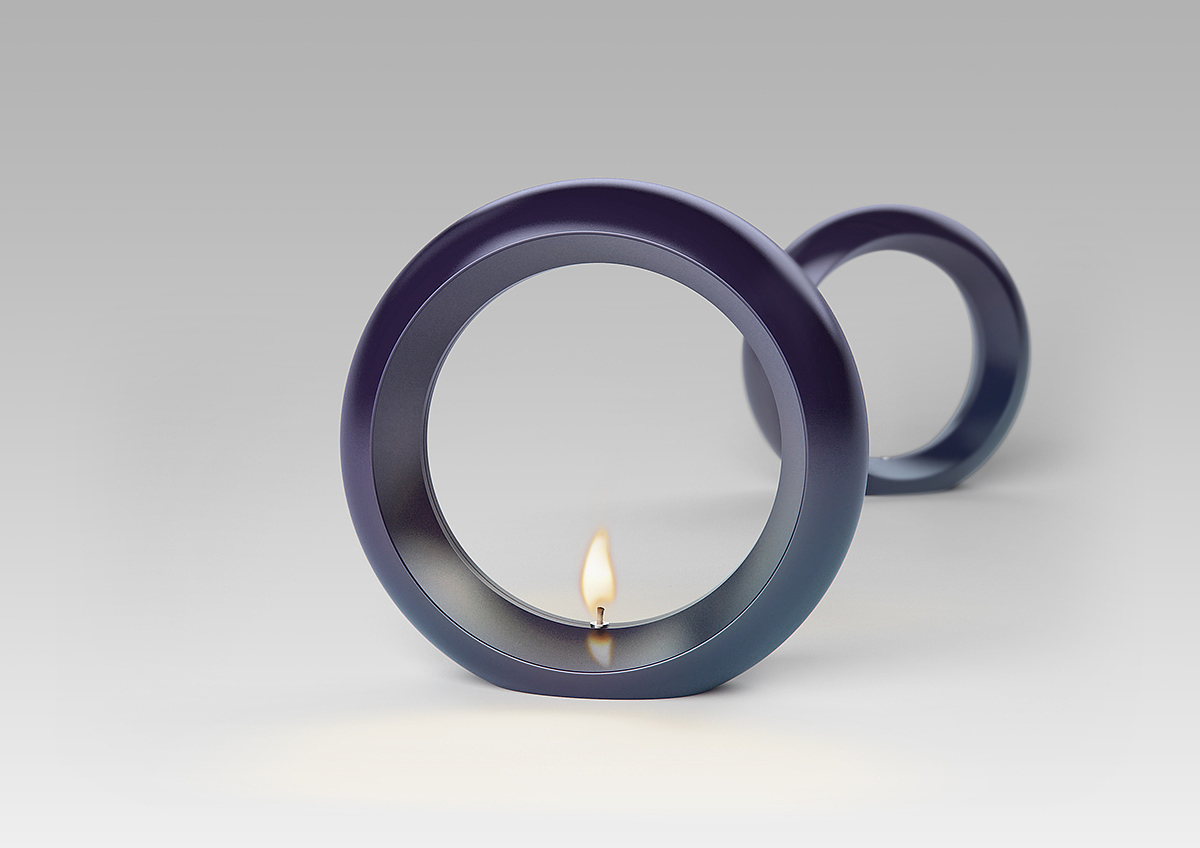 Lamp design，Ornaments，candle，Ring shape，circular，blue，black and white，Minimalist，modern stylish，Desk lamp，desk lamp，