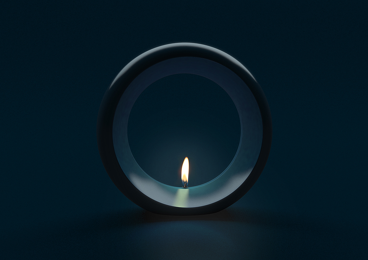 Lamp design，Ornaments，candle，Ring shape，circular，blue，black and white，Minimalist，modern stylish，Desk lamp，desk lamp，