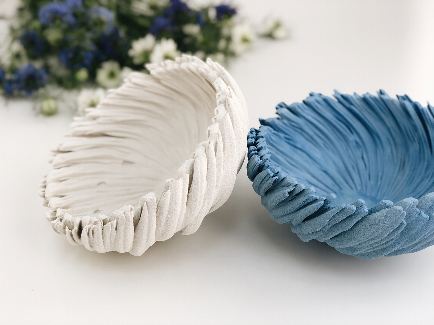 furniture，vase，white，blue，3D printing，