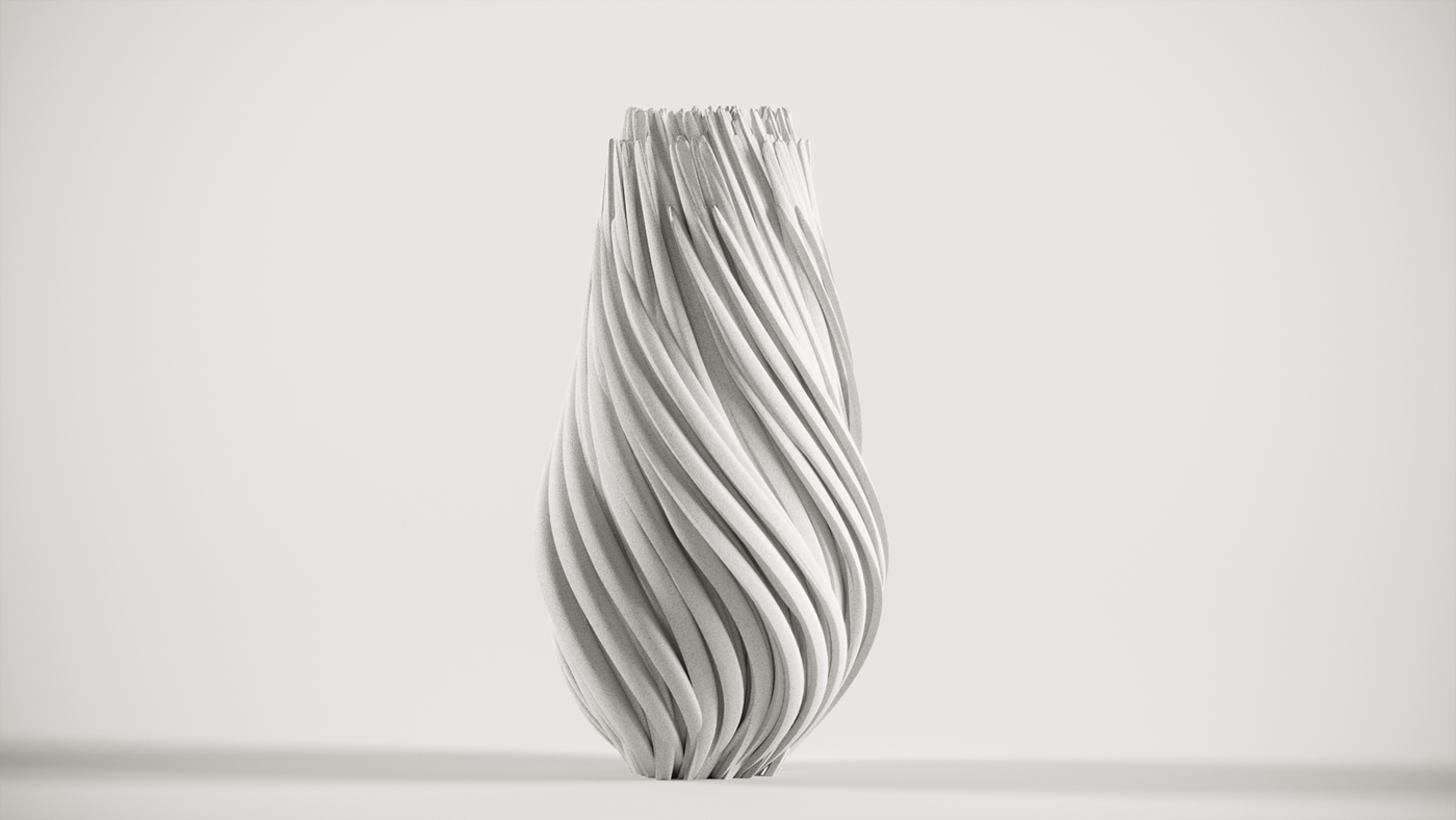 furniture，vase，white，blue，3D printing，