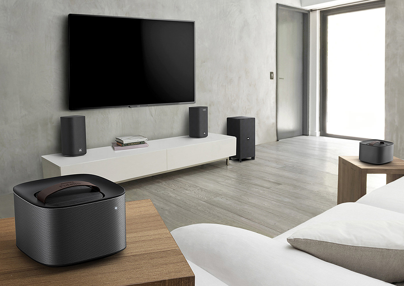 Surround speaker operation，Wireless audio technology，Home audio speaker，Fidelio E6，