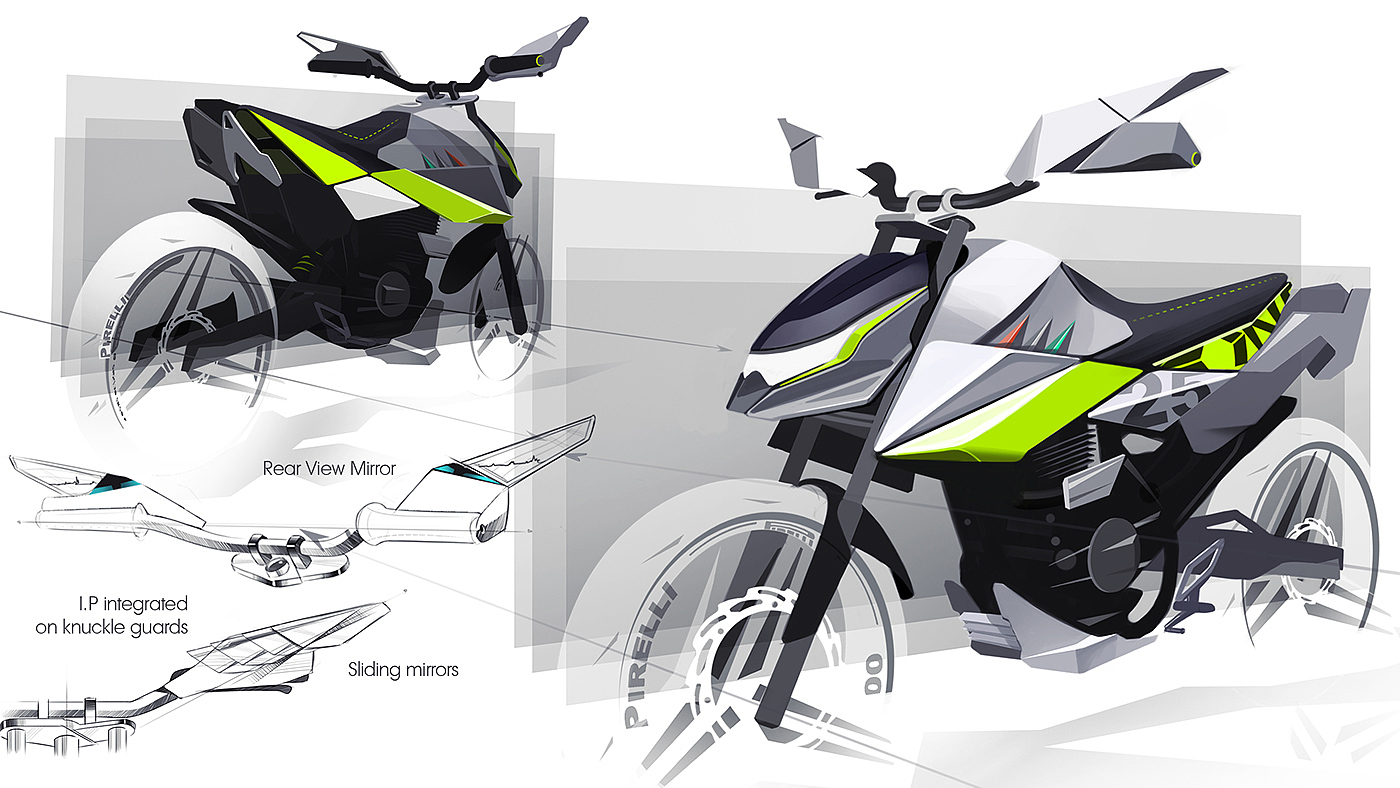 motorcycle，sketch，Automatic design，