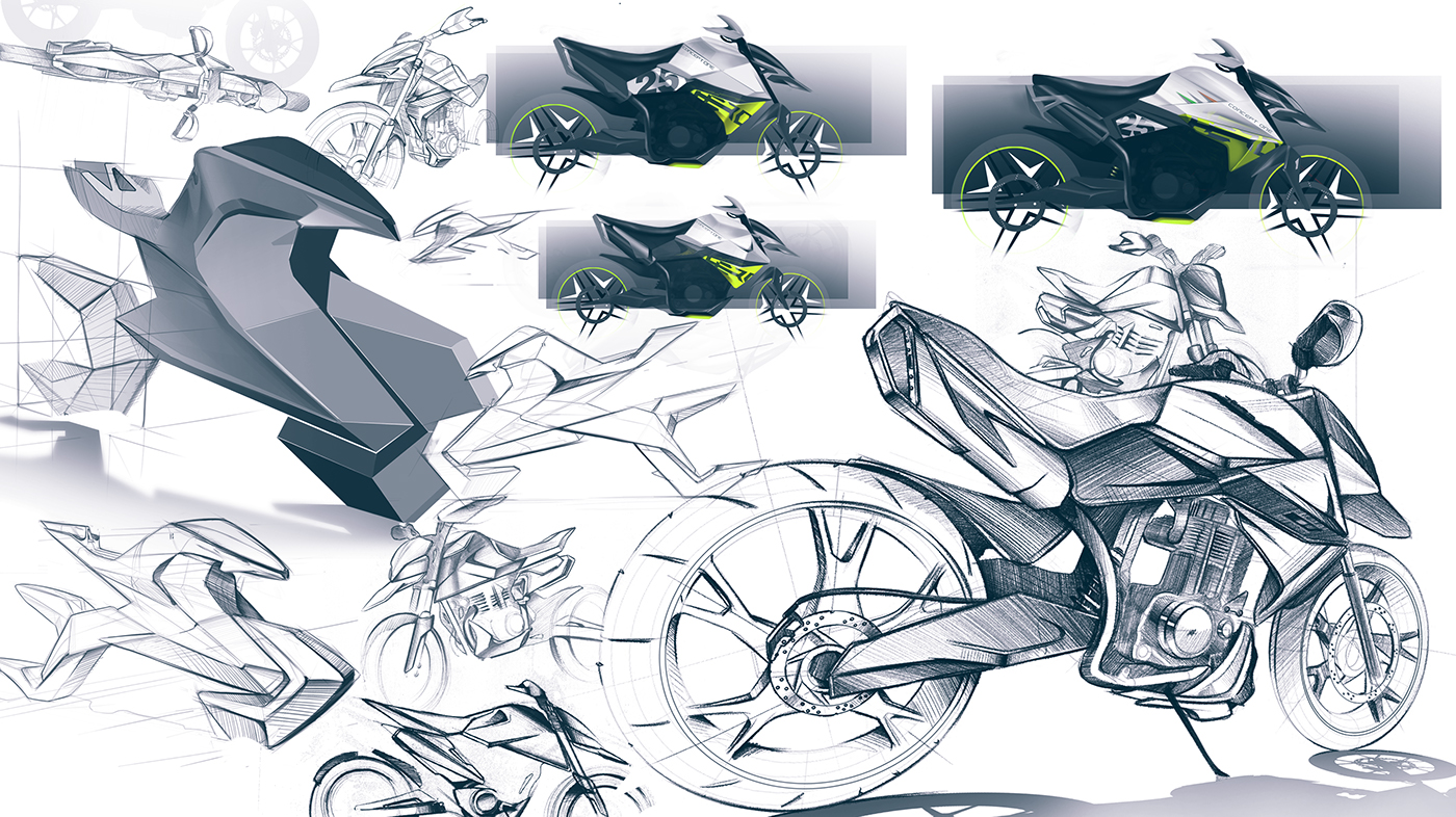 motorcycle，sketch，Automatic design，