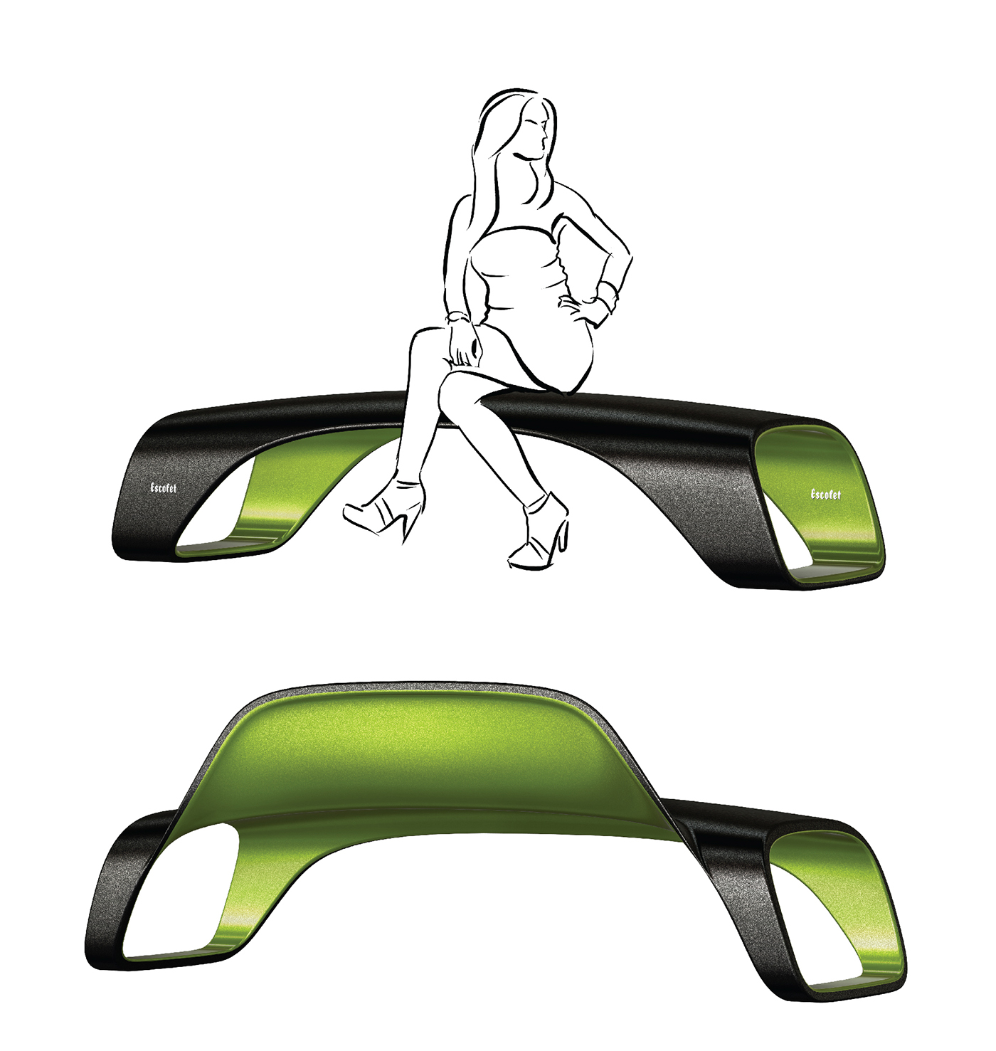 concept，Street chair，atmosphere，