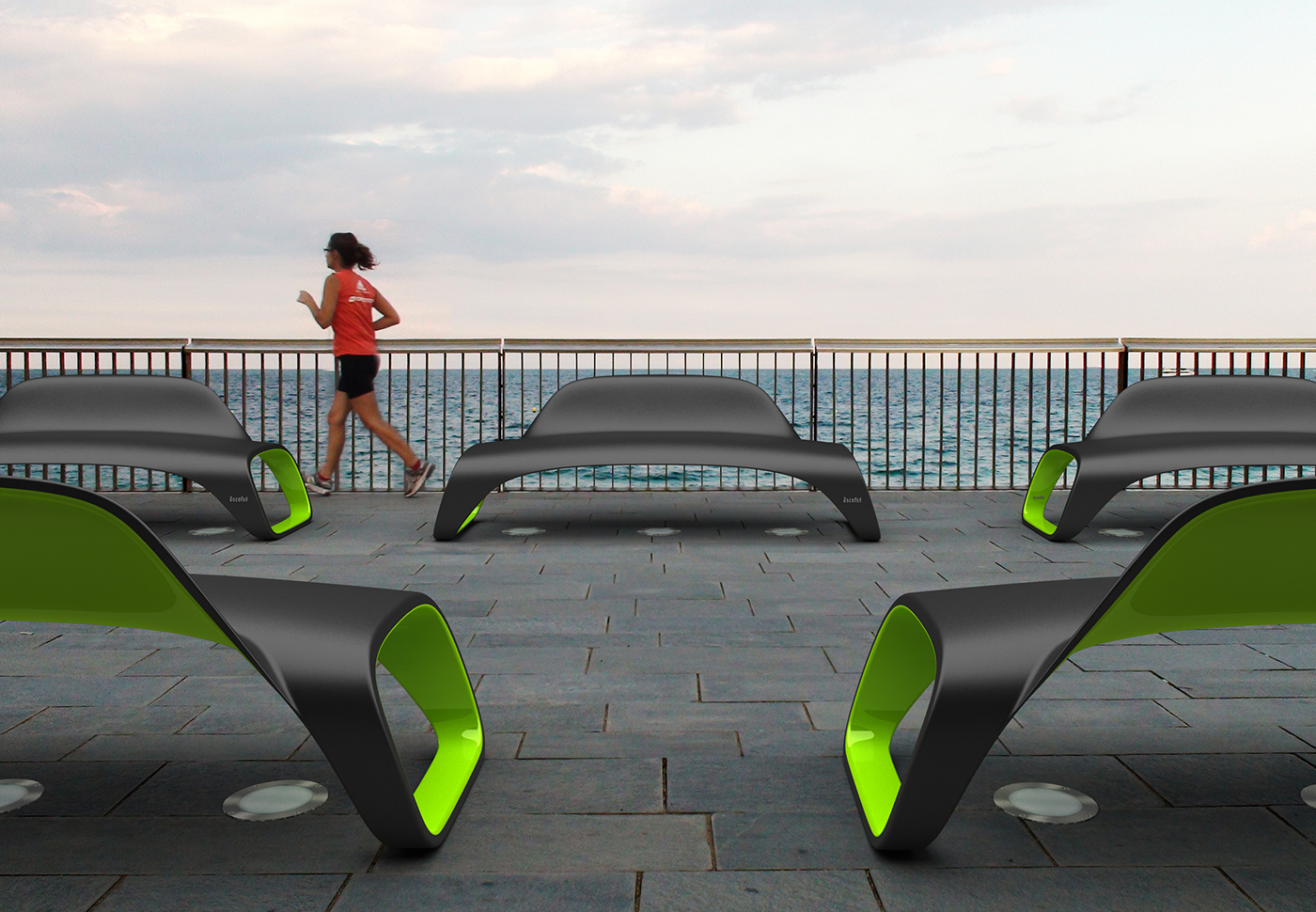 concept，Street chair，atmosphere，