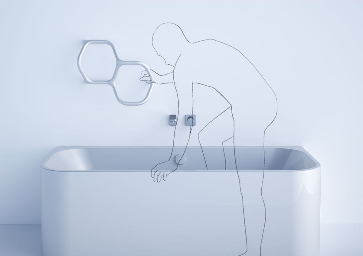 product design，Caring design，Disabled people，Take a bath，
