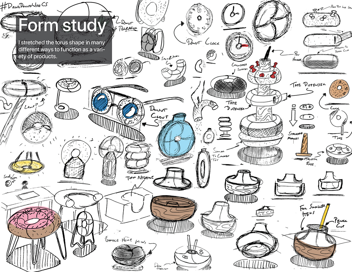 doughnut，pen container，