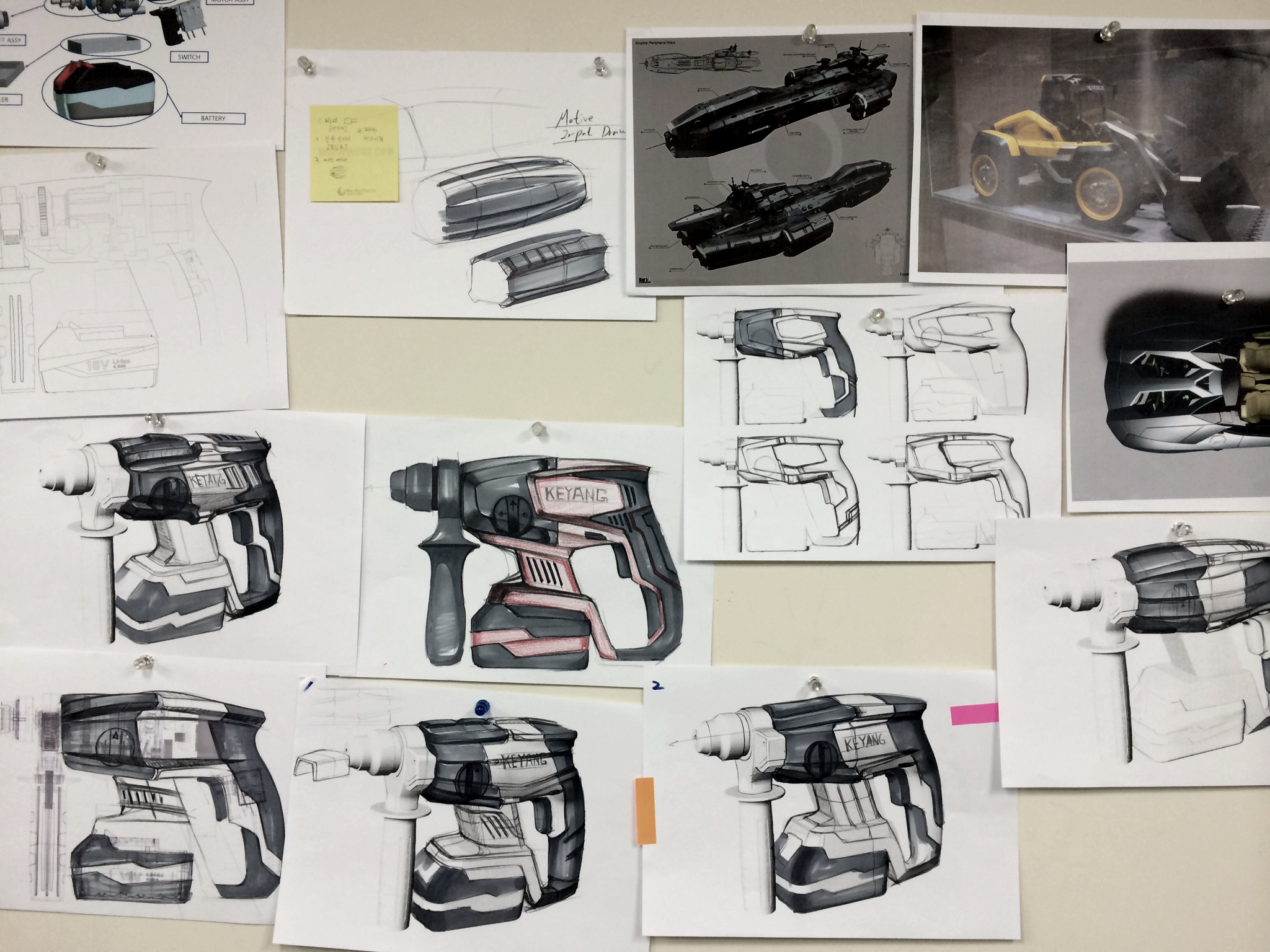 KEYANG，Percussion drill，Rendering，Hand drawn manuscript，