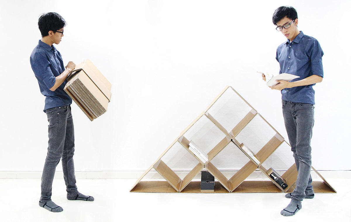 bookshelf，diy，GIZA，Folding cardboard，