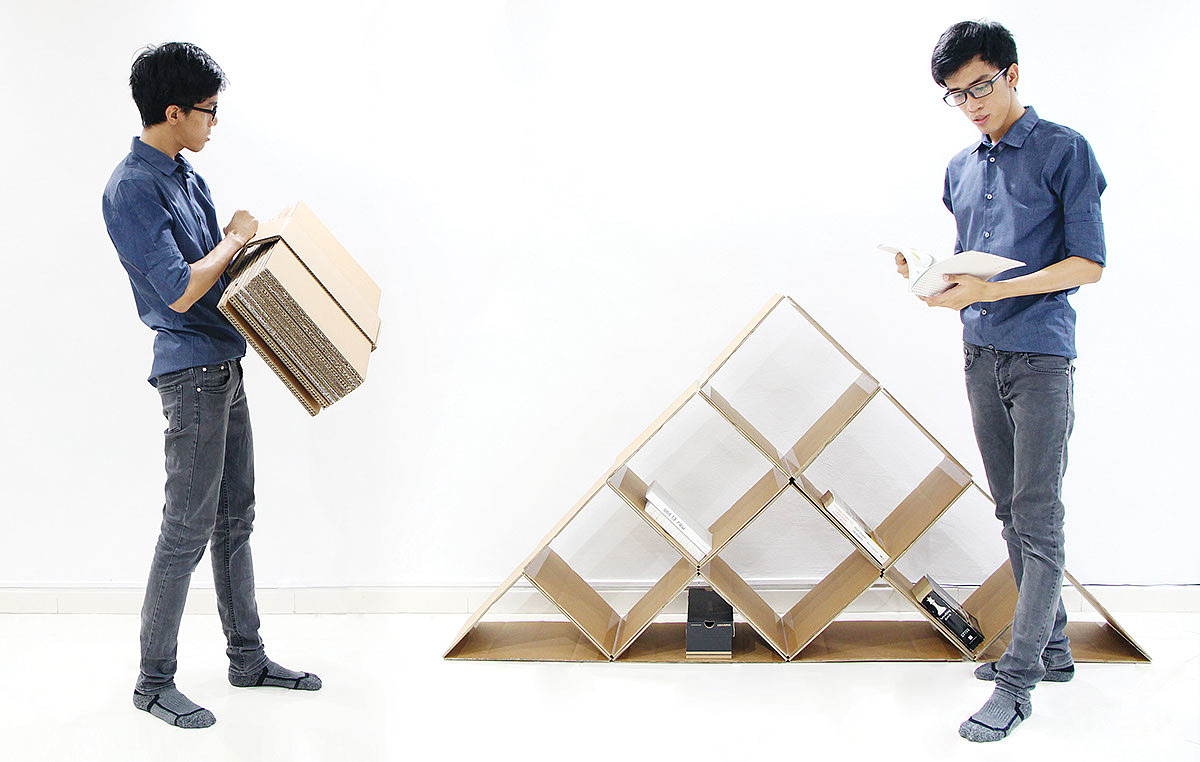 bookshelf，diy，GIZA，Folding cardboard，