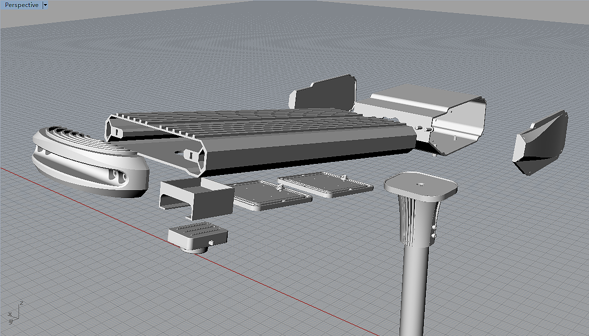 industrial design，Solar street lamp，Sheet metal，Lighting class，Product modeling design，
