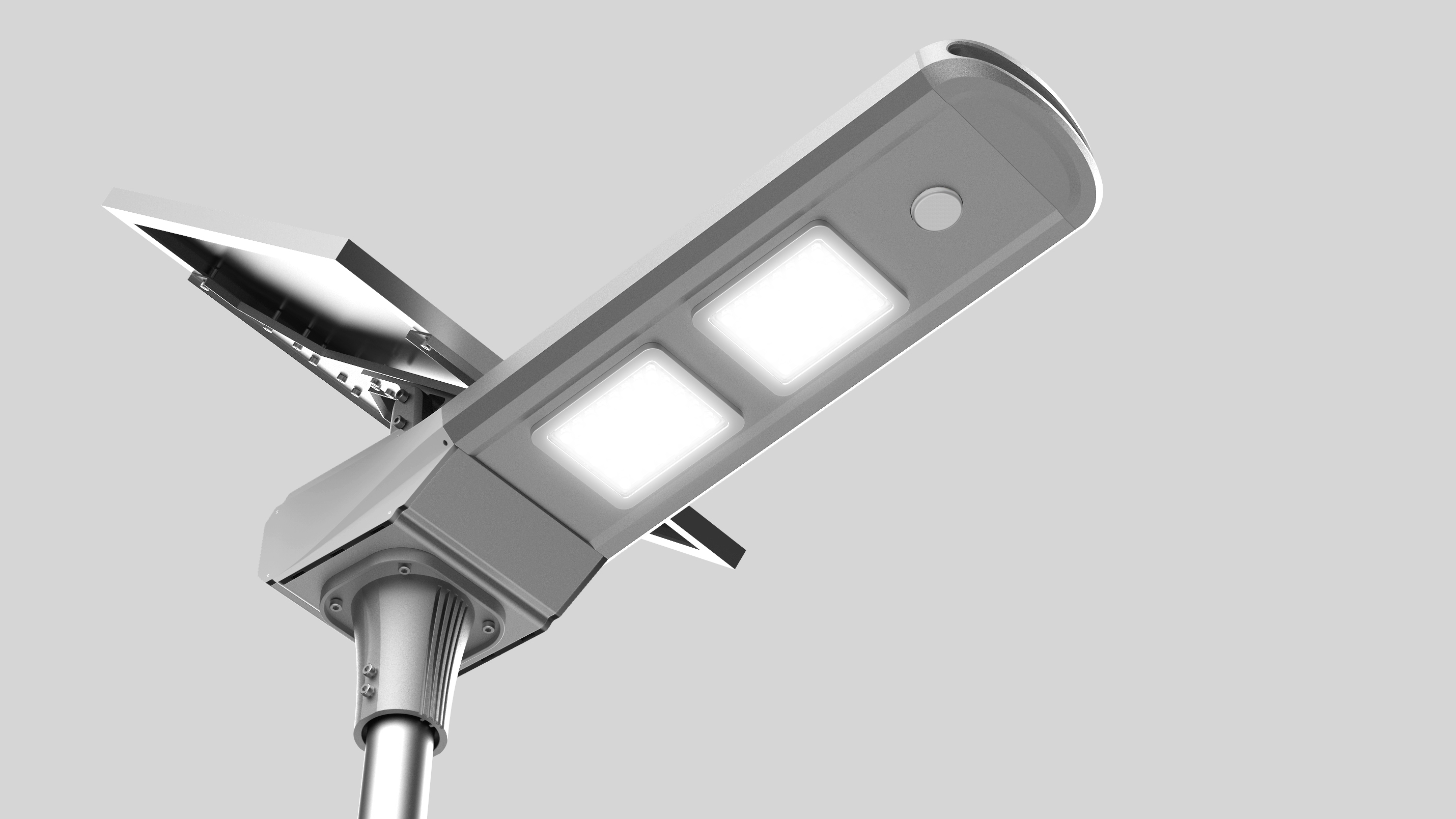 industrial design，Solar street lamp，Sheet metal，Lighting class，Product modeling design，